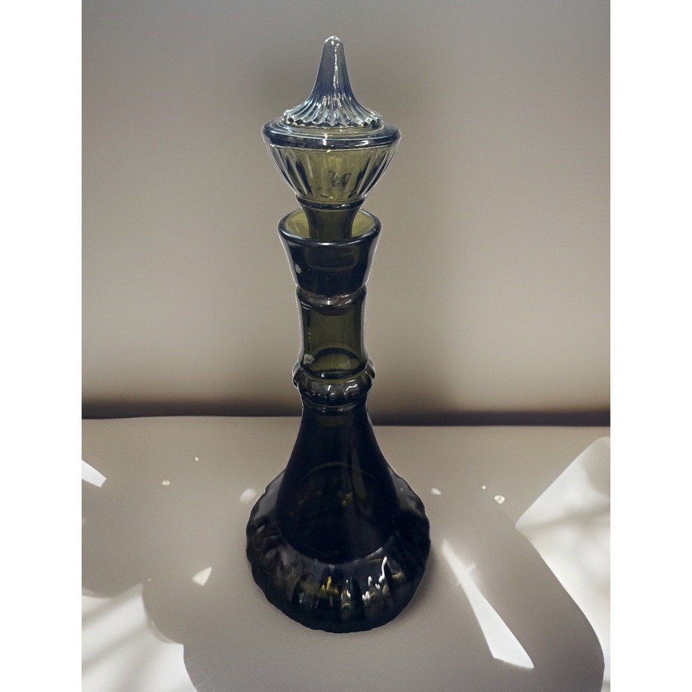 MCM I Dream of Jeannie Genie Bottle Smoke Green Glass Decanter  Jim Beam 64